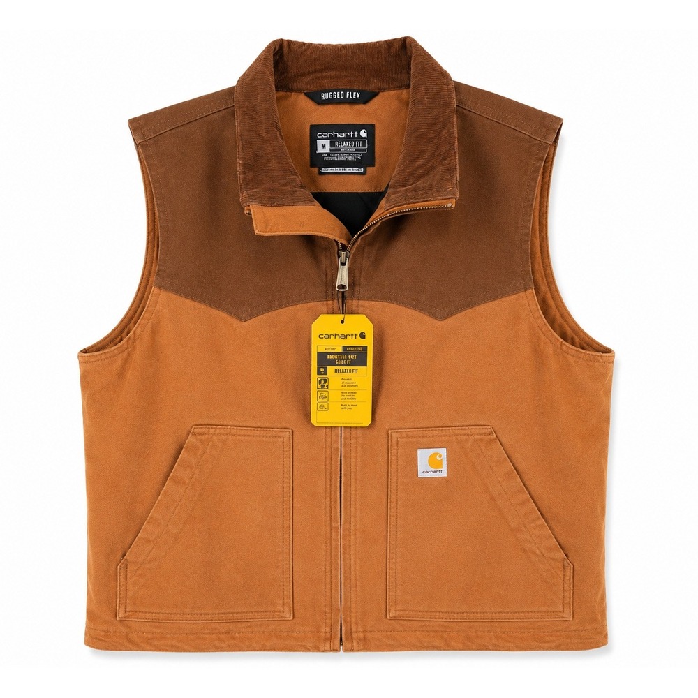 Carhartt Montana Rugged Flex Duck Vest Mens M Brown Tan Workwear NWT